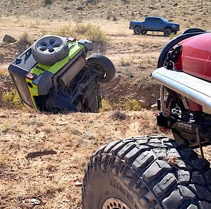 Off-Road Recovery of Jeep from Trail in the mountains of Colorado